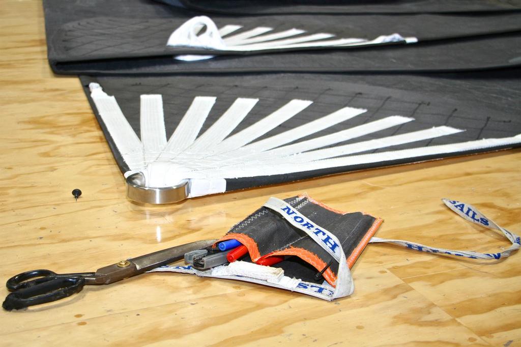 Traditional handwork sits alongside the latest sail technology - North Sails NZ Loft - July 20, 2016 © Richard Gladwell www.photosport.co.nz